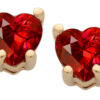Cubic Zirconia Heart Birthstone Stud Earrings