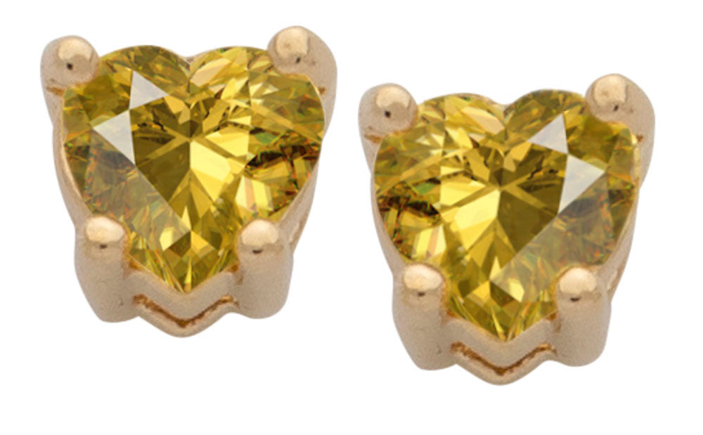 Cubic Zirconia Heart Birthstone Stud Earrings - Image 11
