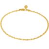 2.5mm Diamond Cut Star Flat Link Anklet