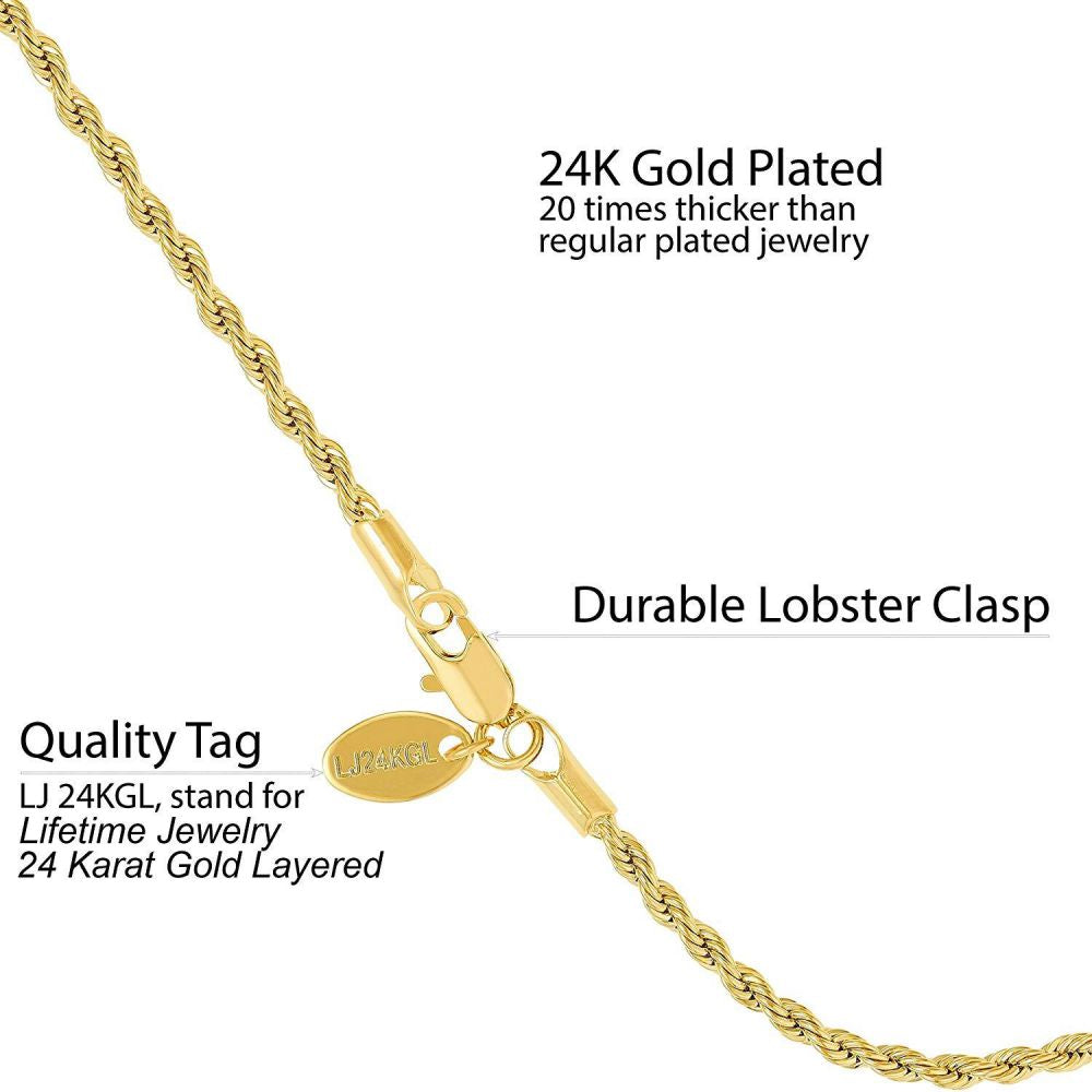 2mm Rope Chain Anklet - Image 3