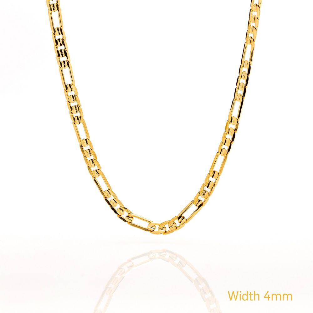 4mm Figaro Chain Necklace Figaro Chain Diamond Cut - Image 8
