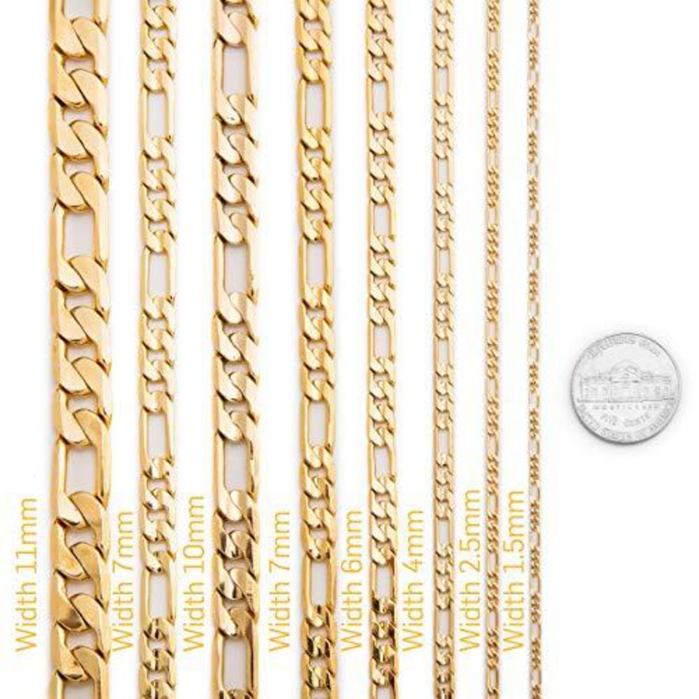 6mm Figaro Chain Gold Necklace Figaro Chain Diamond Cut - Image 7