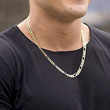 Alternative view of 6mm Figaro Chain Gold Necklace Figaro Chain Diamond Cut