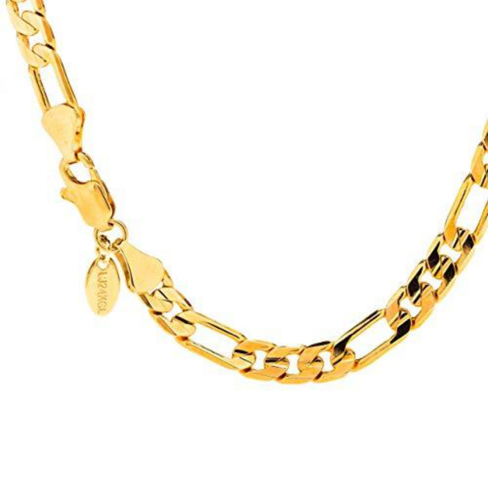 6mm Figaro Chain Gold Necklace Figaro Chain Diamond Cut - Image 3