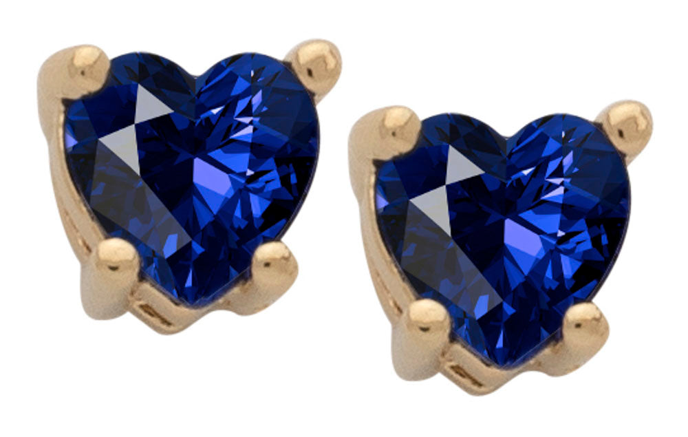 Cubic Zirconia Heart Birthstone Stud Earrings - Image 9