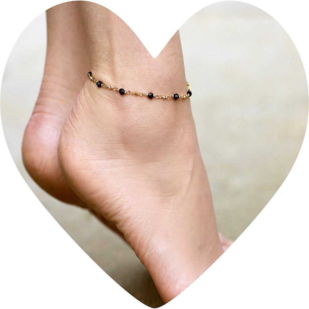 Black Stones Anklet - Image 2