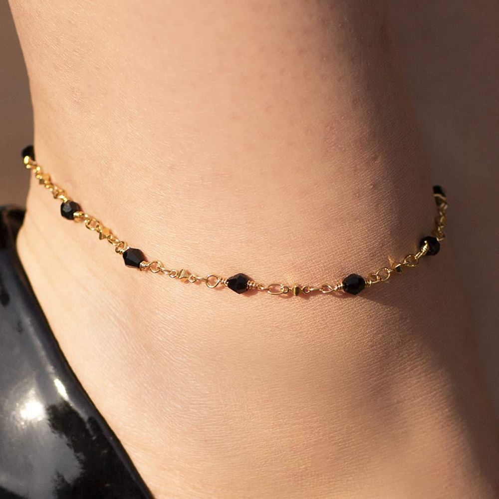Black Stones Anklet - Image 6
