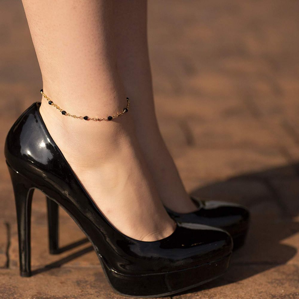Black Stones Anklet - Image 4