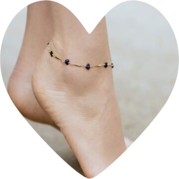 Alternative view of Blue Hearts Anklet