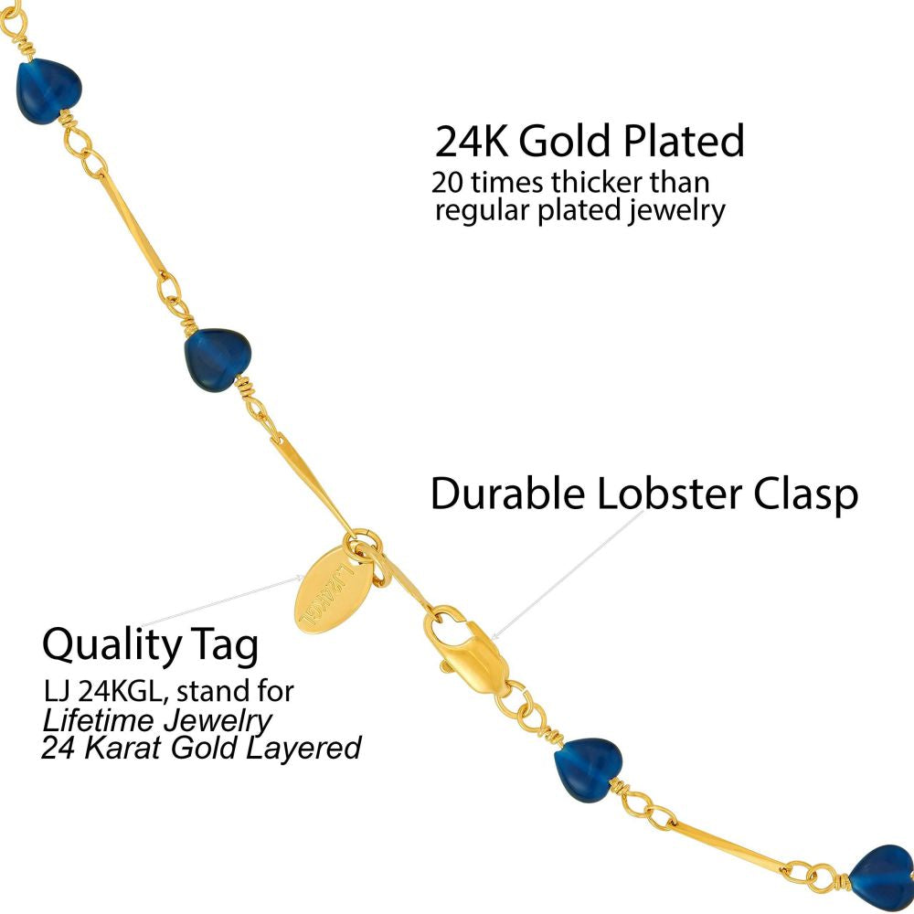 Blue Hearts Anklet - Image 3
