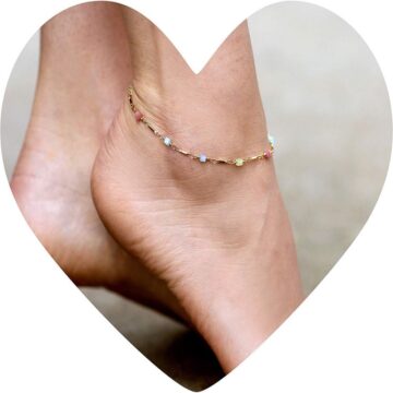 Alternative view of Colorful Square Beads Anklet
