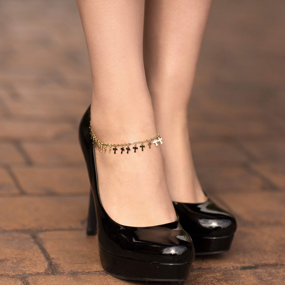 Dangling Crosses Anklet - Image 4