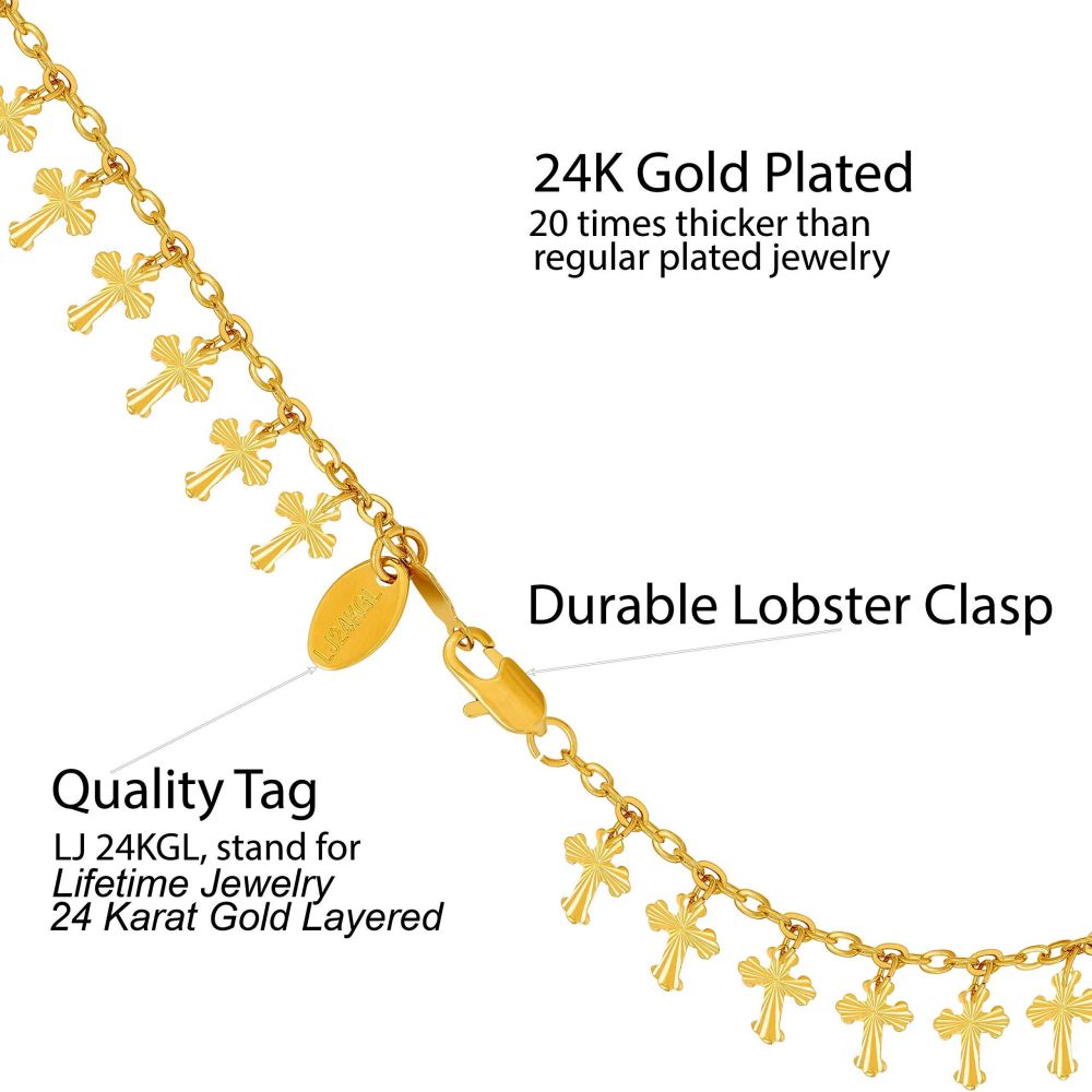 Dangling Crosses Anklet - Image 3