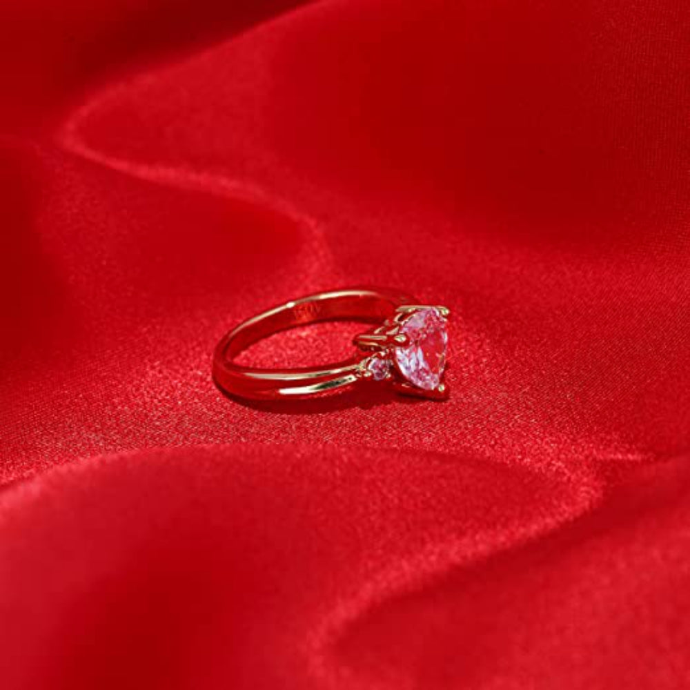 3-Stone Cubic Zirconia Heart Ring - Image 5