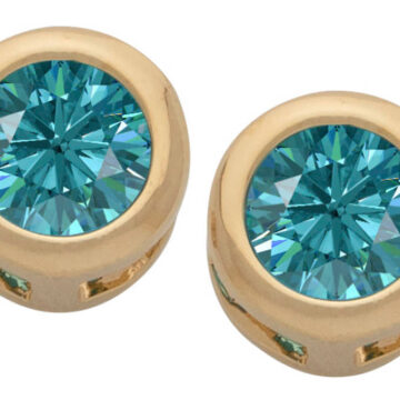 Cubic Zirconia Button Birthstone Stud Earrings