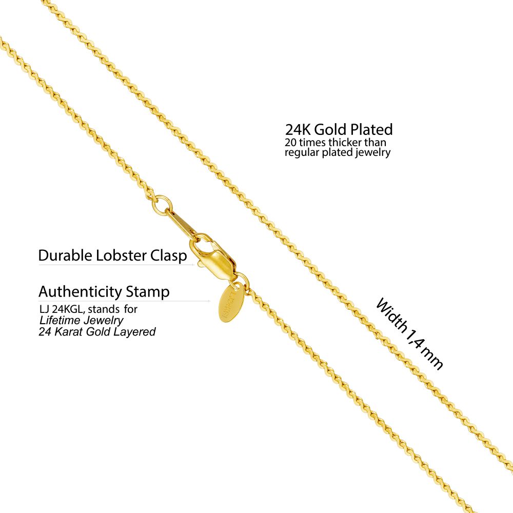 1.4mm Serpentine Chain - Image 4