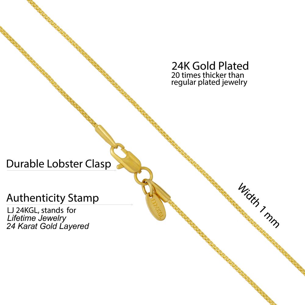 1mm Box Chain Necklace - Image 4