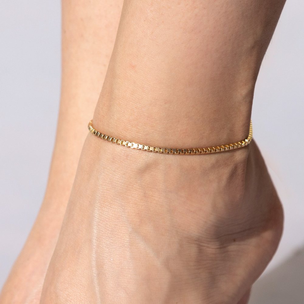 2.3mm Box Chain Anklet - Image 2