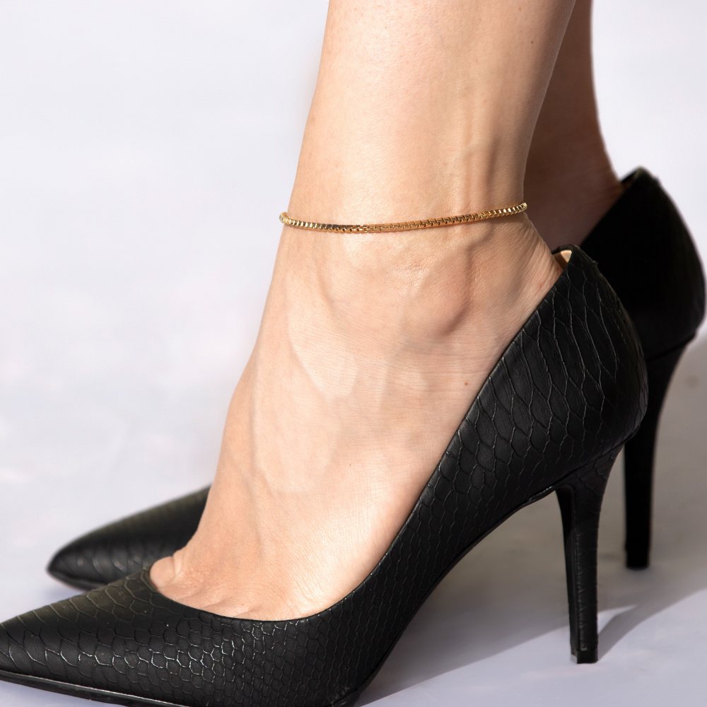 2.3mm Box Chain Anklet - Image 4