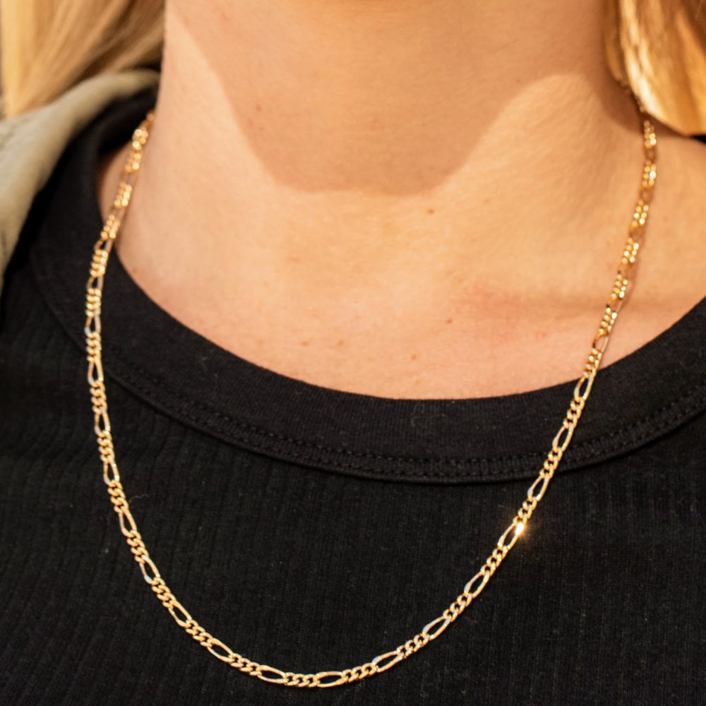 3.5mm Figaro Chain Necklace Figaro Chain Round - Image 4