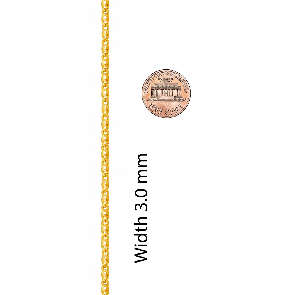 3mm Emblem Oval Chain Necklace - Image 4