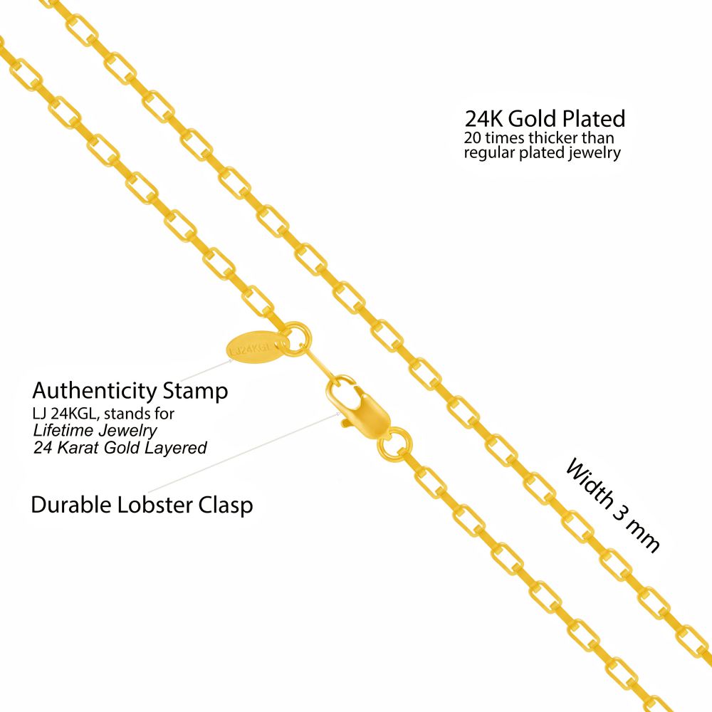 3mm Paperclip Chain Necklace - Image 3