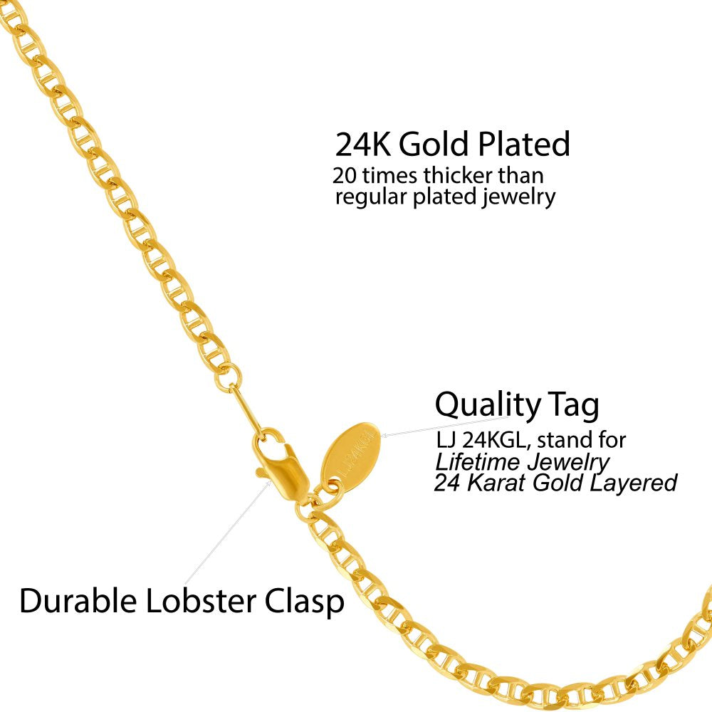 3mm Mariner Link Chain Anklet - Image 4