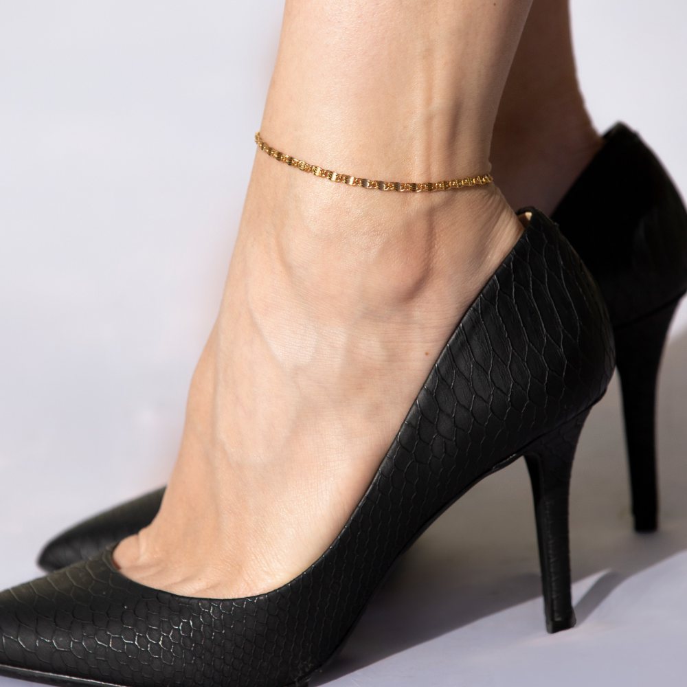 3mm Diamond Cut Scroll Anklet - Image 3