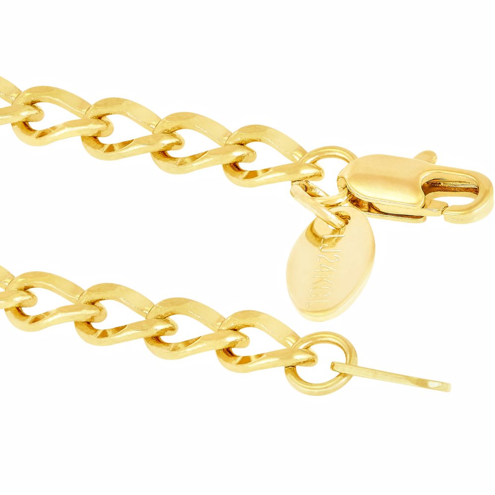 4mm Diamond Cut Curb Link Anklet - Image 5