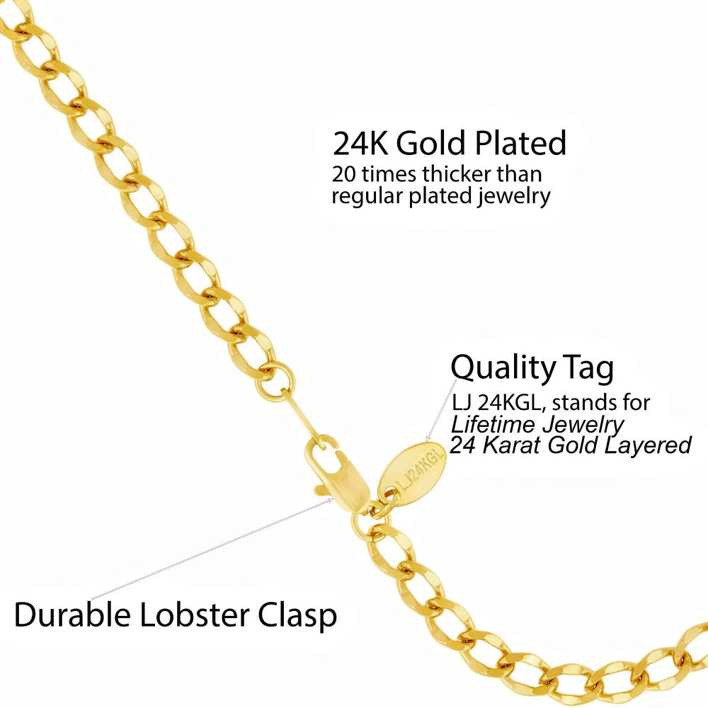 4mm Diamond Cut Curb Link Anklet - Image 3
