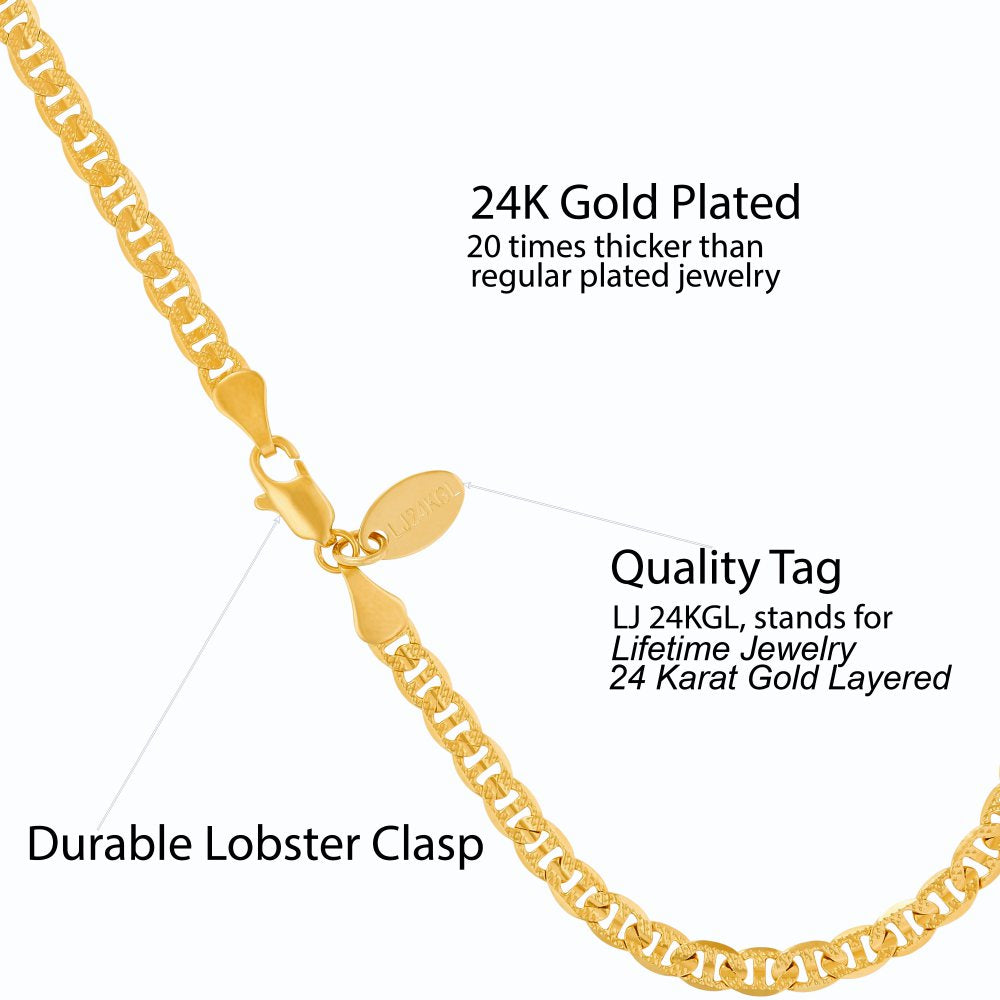 4mm Mariner Link Chain Anklet - Image 3