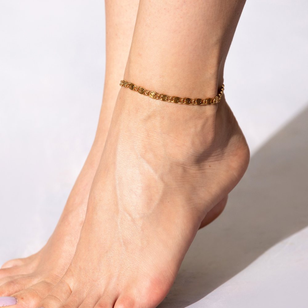 5mm Diamond Cut Scroll Anklet - Image 4