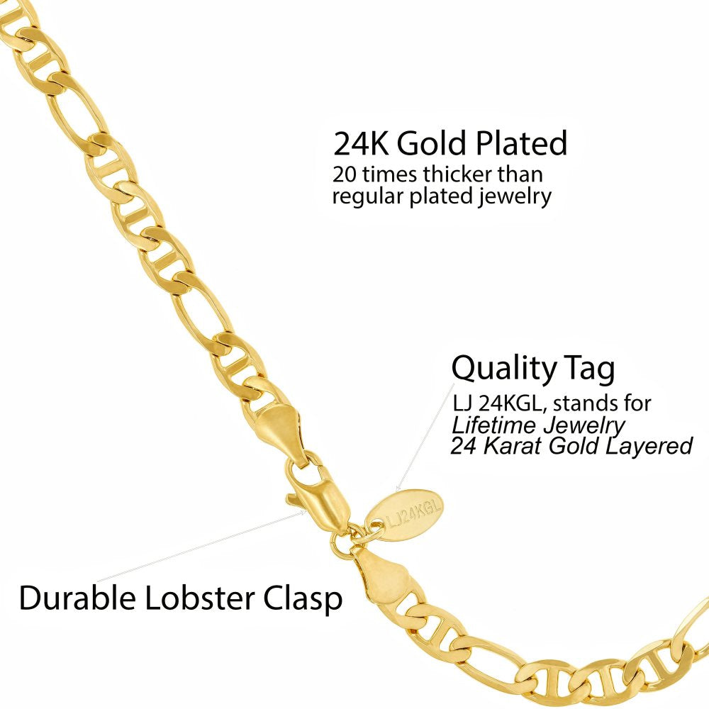 6mm Figaro Mariner Link Anklet - Image 3