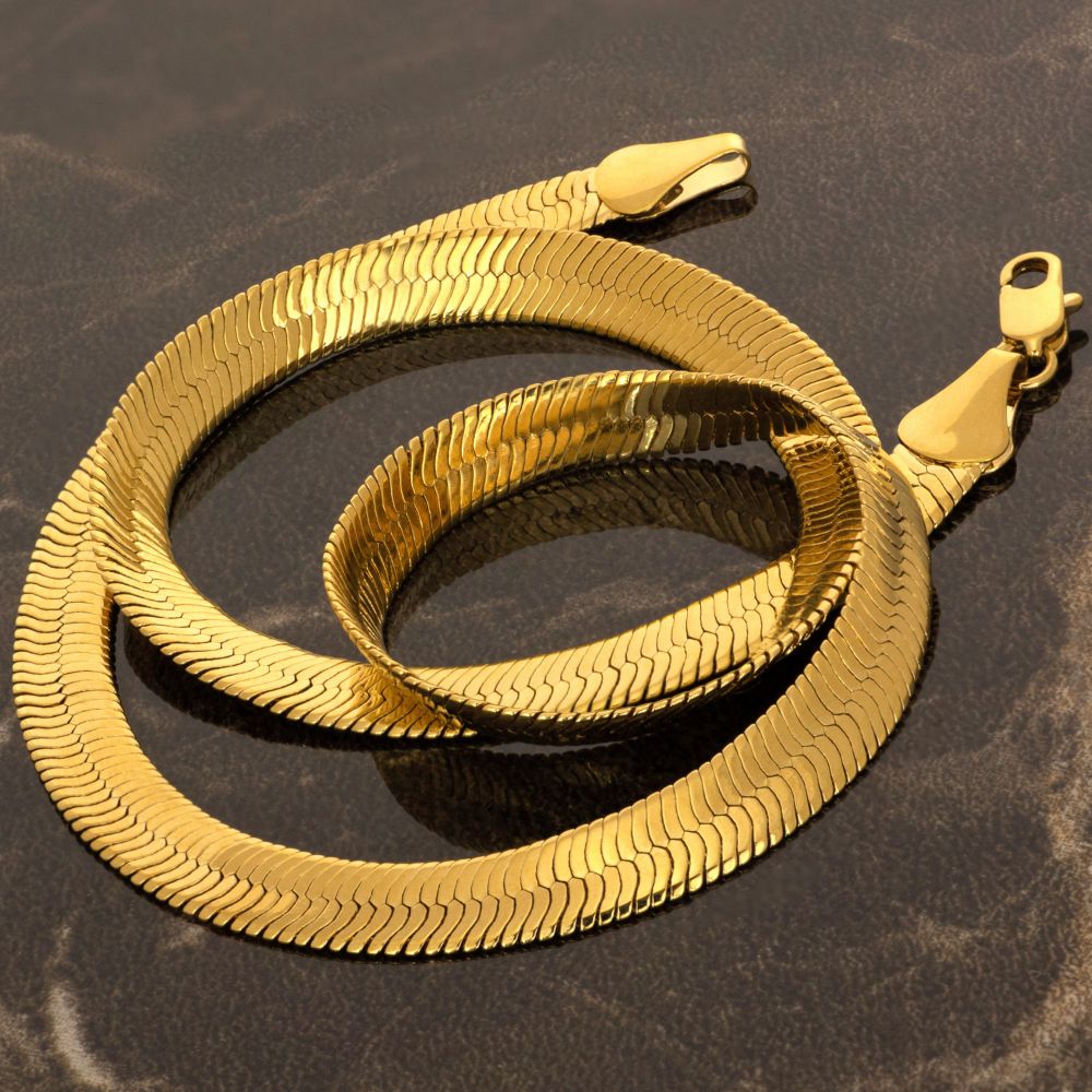 7mm Herringbone Chain Necklace - Image 3