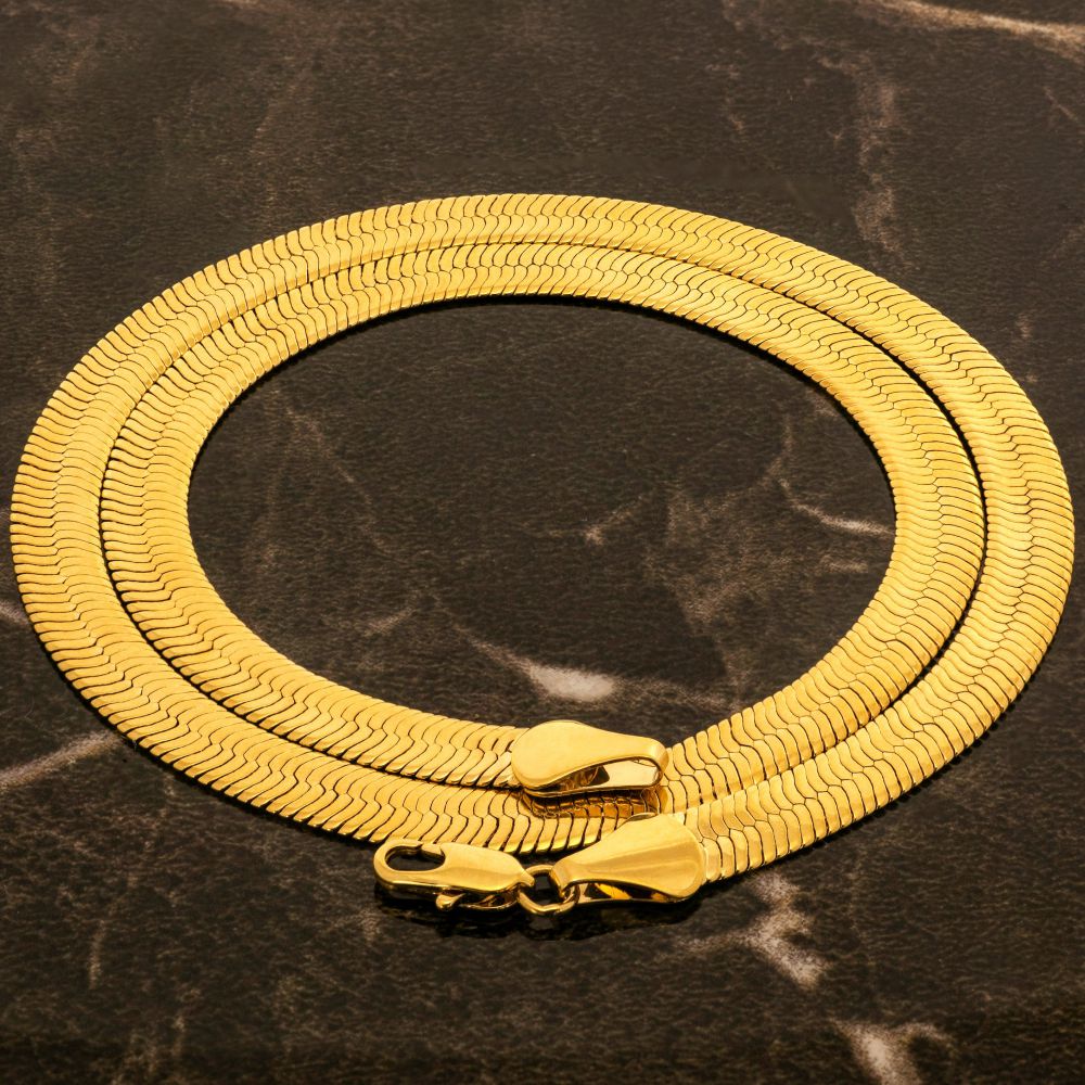 7mm Herringbone Chain Necklace - Image 7