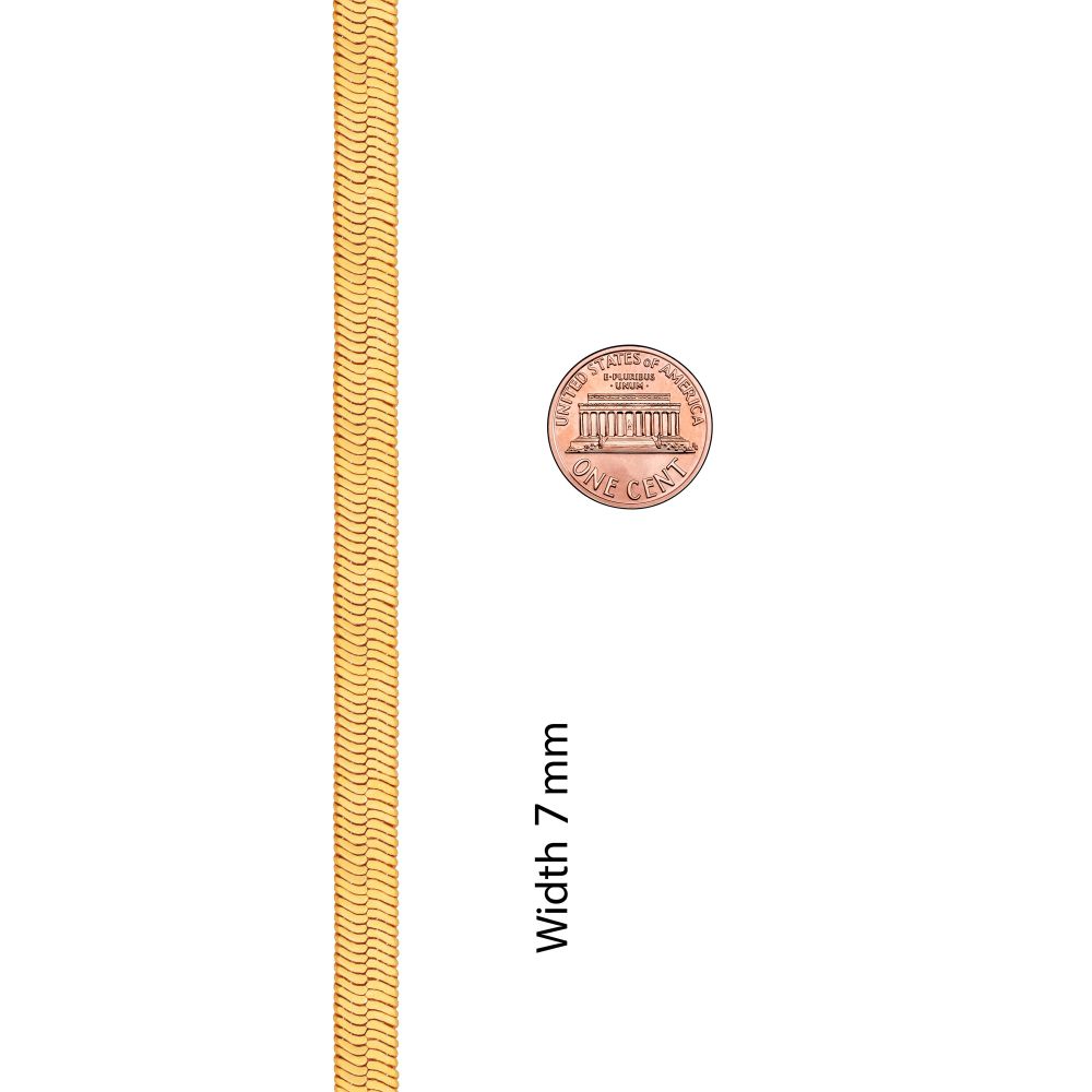 7mm Herringbone Chain Necklace - Image 5