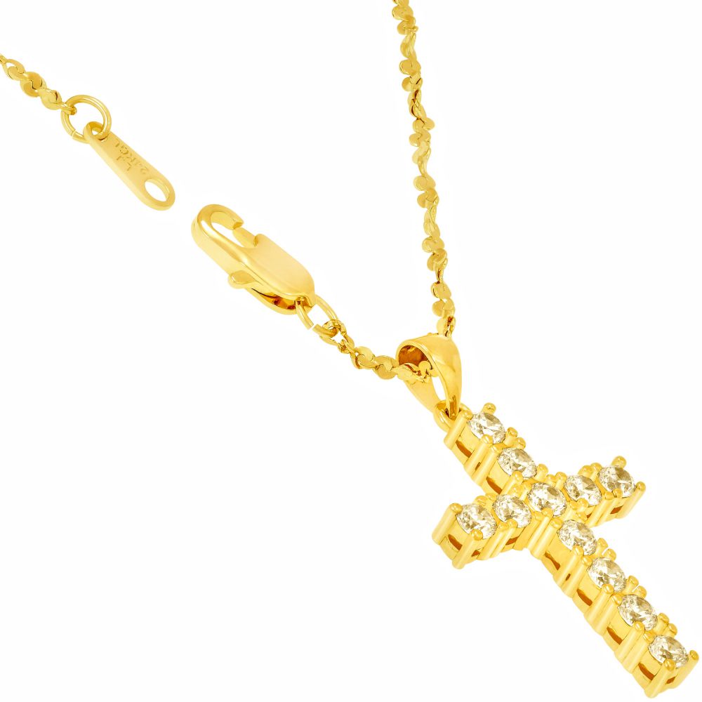 Cross Pendant Necklace with Cubic Zirconia - Image 5