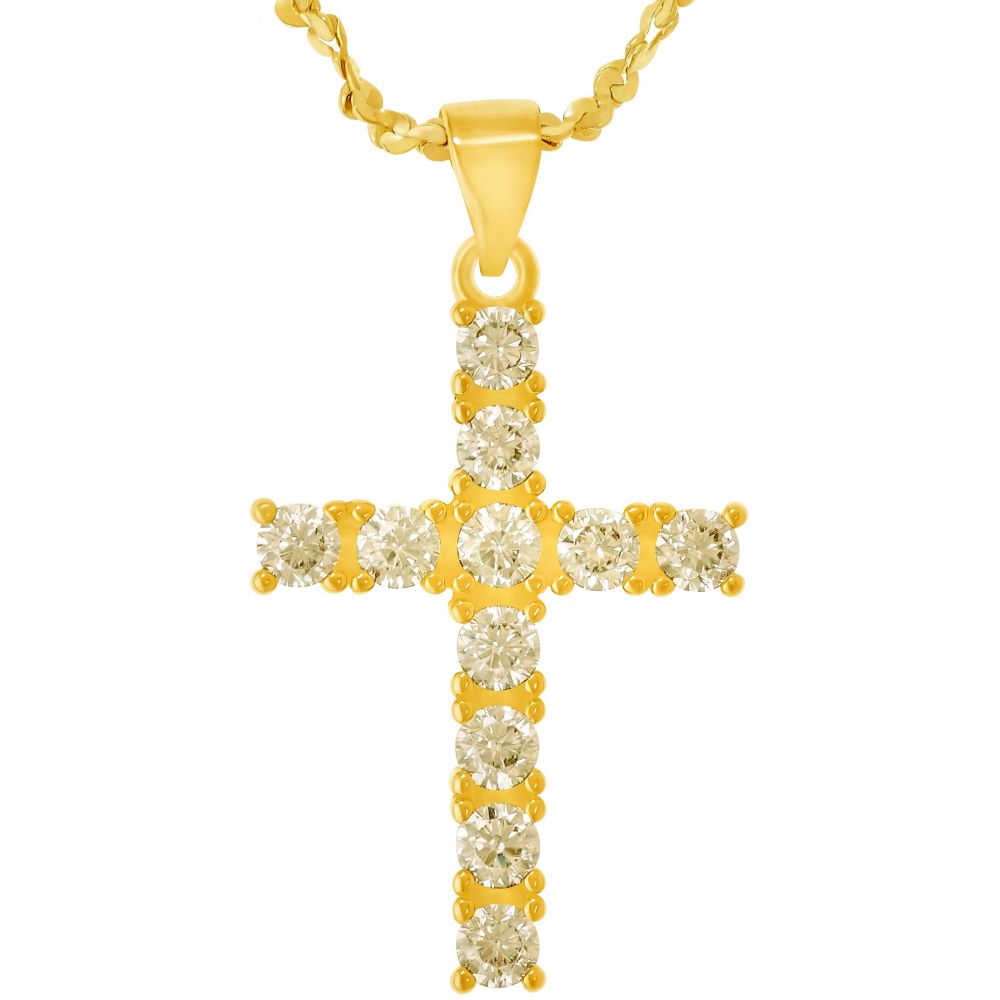 Cross Pendant Necklace with Cubic Zirconia