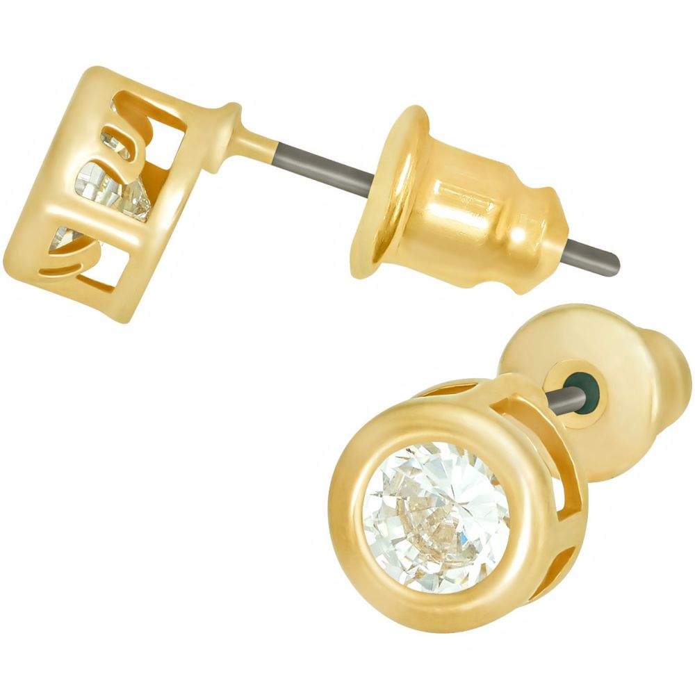 Cubic Zirconia Button Stud Earrings - Image 5