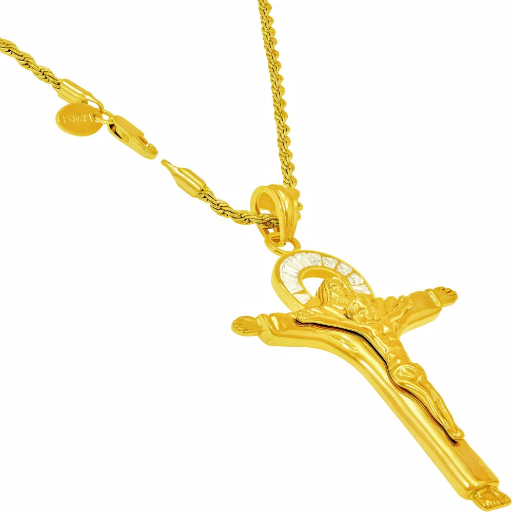 Jesus Pendant Necklace with Halo - Image 5
