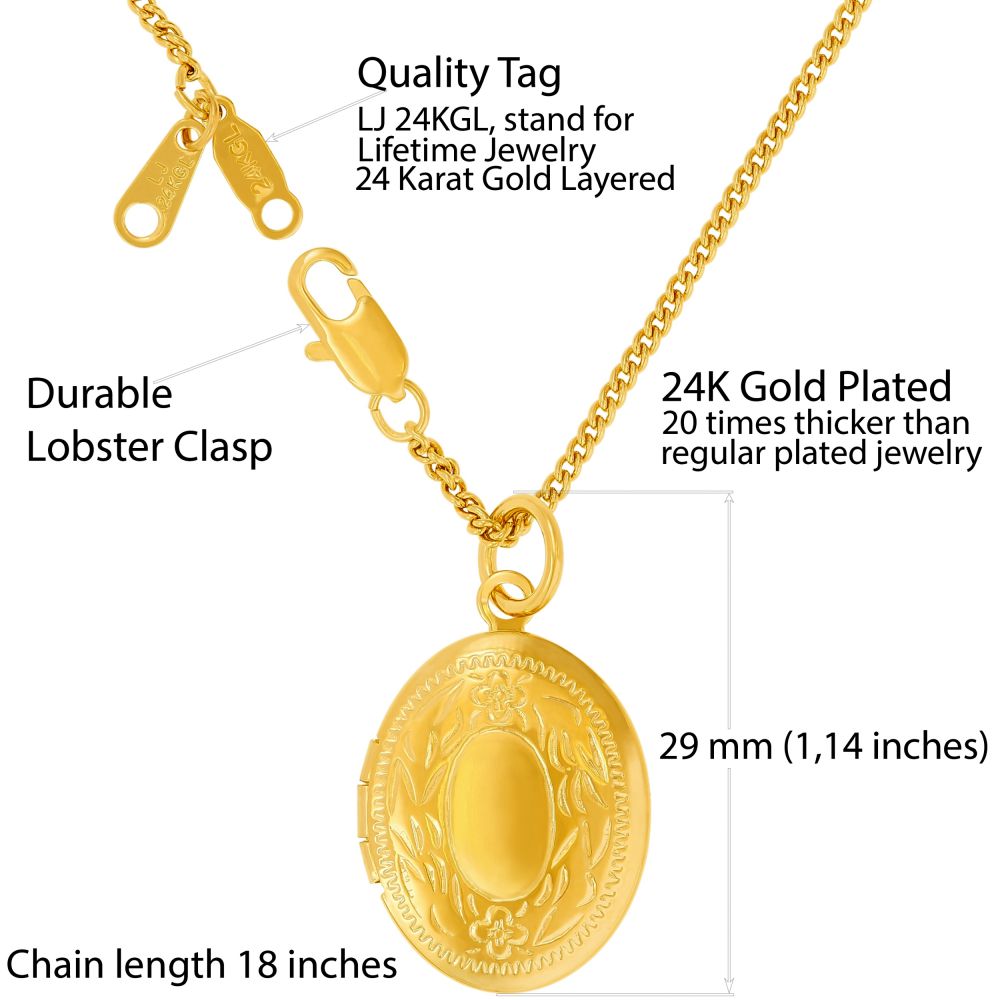 Oval Gold Plated Locket - Image 3