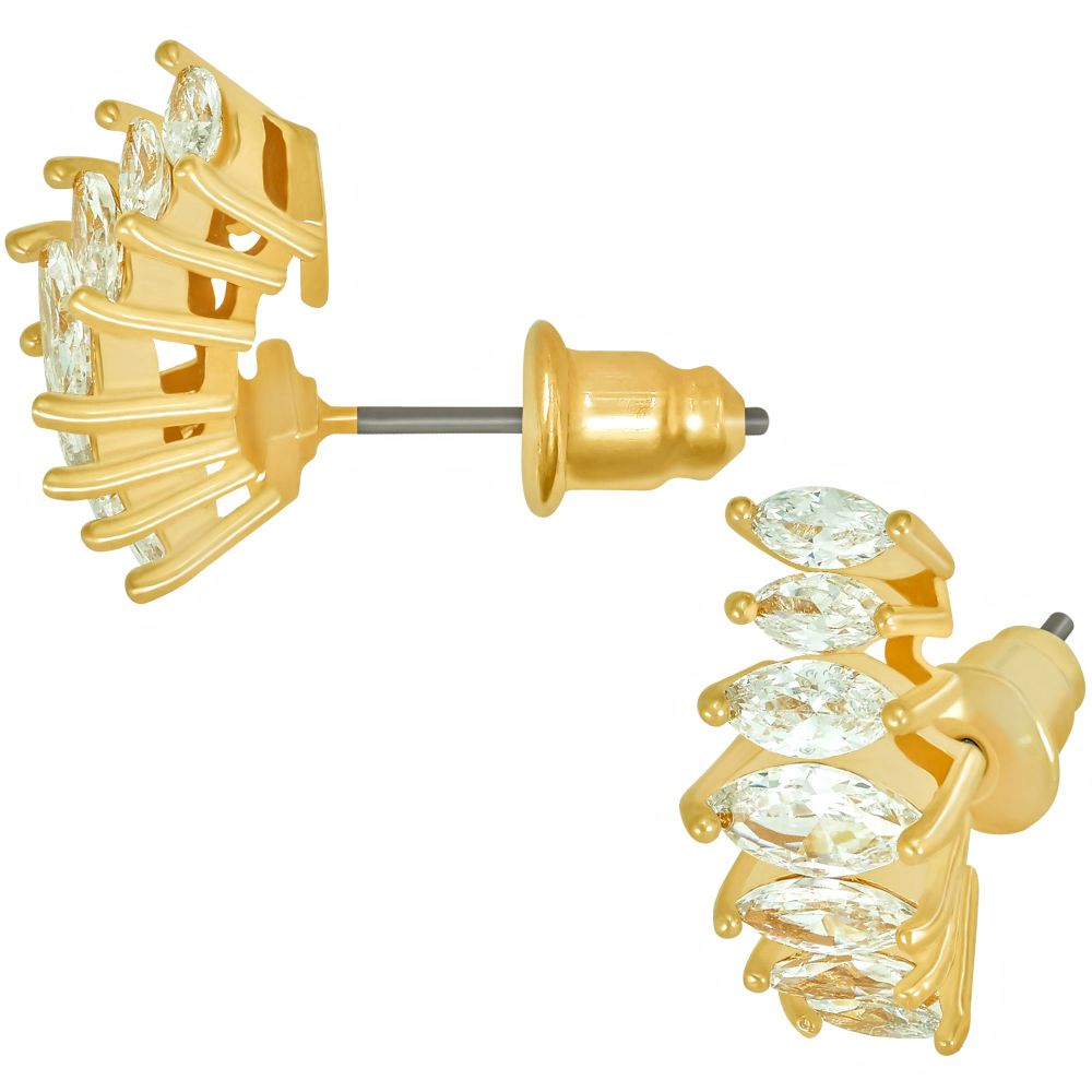 “Stacked Diamonds” Cubic Zirconia Stud Earrings - Image 5
