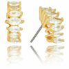“Stacked Diamonds” Cubic Zirconia Stud Earrings