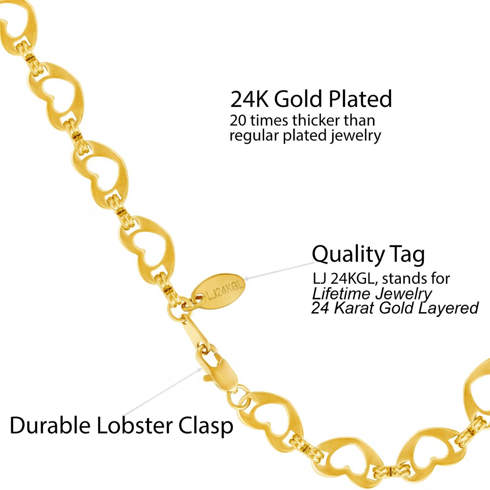 Flat Heart Link Anklet - Image 3