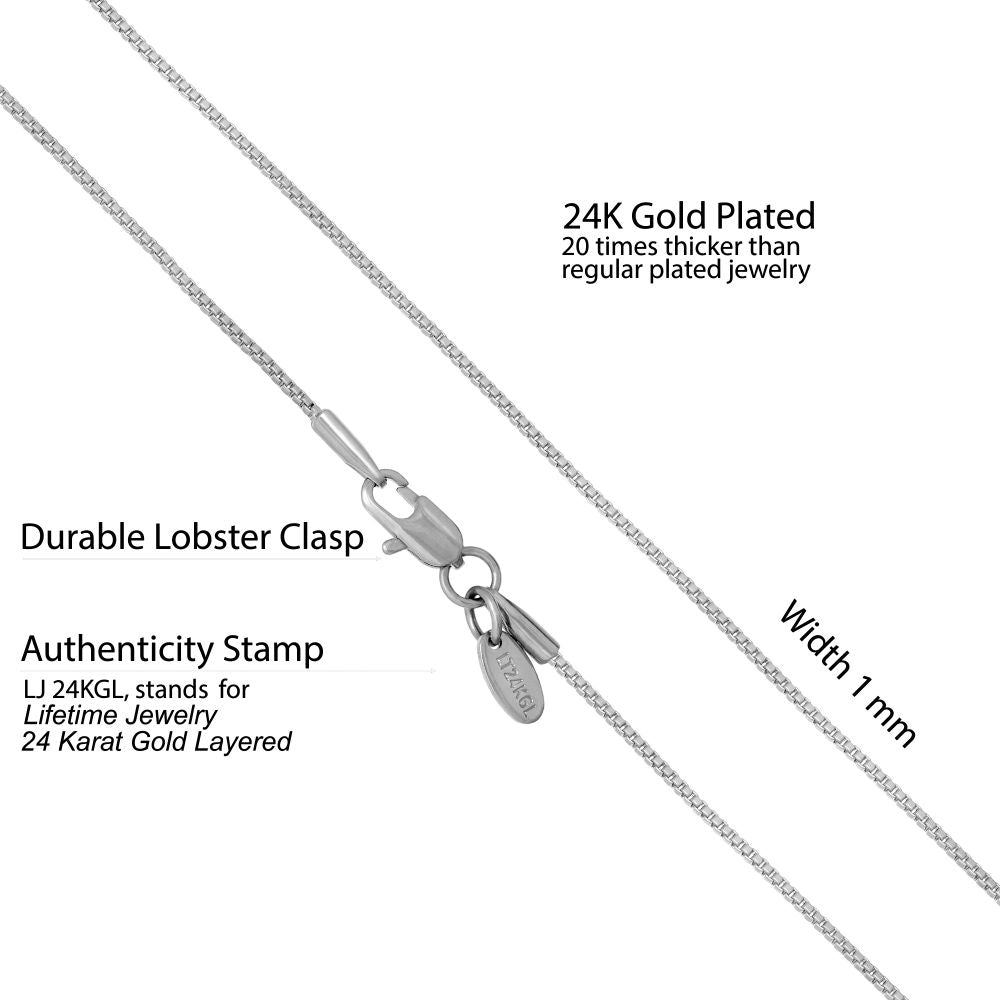 1mm Box Chain Necklace - Image 9