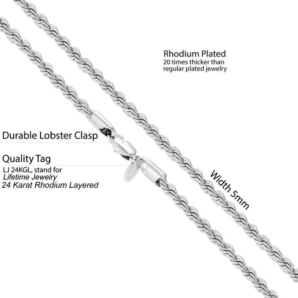 5mm Rope Chain Necklace - Image 34