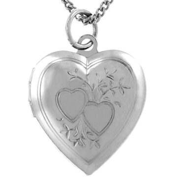 Alternative view of Two Hearts Locket, Rhodium