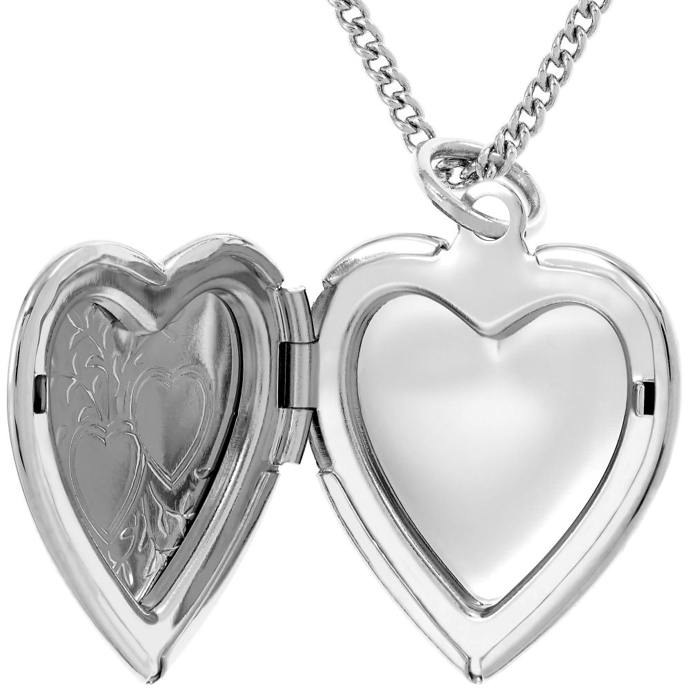Two Hearts Locket, Rhodium - Image 8