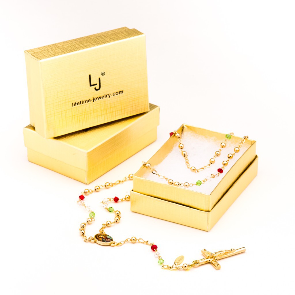 Rosary Necklace, Colorful Crystal Prayer Beads - Image 4