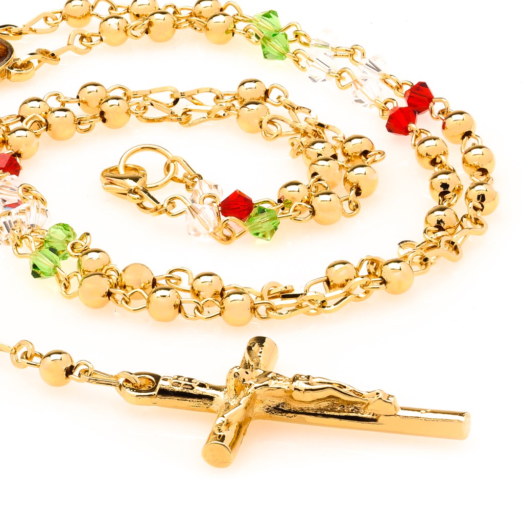 Rosary Necklace, Colorful Crystal Prayer Beads - Image 3